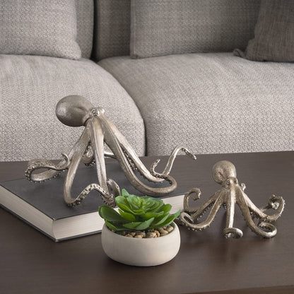 Mercana - Strafford Small 10L x 9W Silver Resin Octopus - 57387 view 11