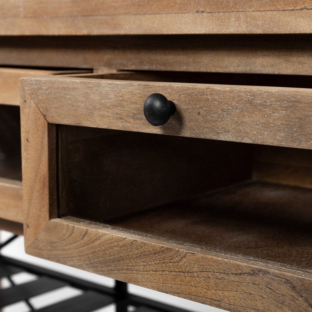 Mercana - Stuart I Brown Solid Wood Top Two-Tier Black Metal Rolling Kitchen Island - 67103 view 8
