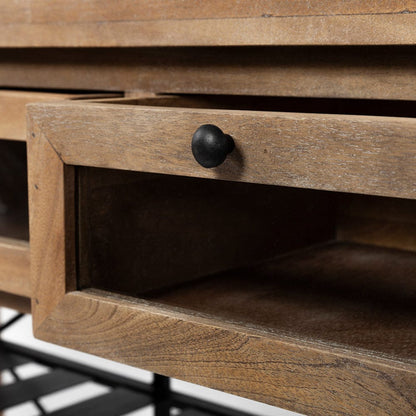 Mercana - Stuart I Brown Solid Wood Top Two-Tier Black Metal Rolling Kitchen Island - 67103 view 8
