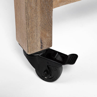 Mercana - Stuart I Brown Solid Wood Top Two-Tier Black Metal Rolling Kitchen Island - 67103 view 11