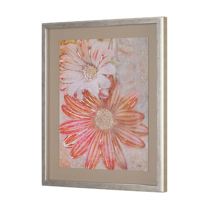 Mercana - Subtle Florals I by Mercana Studio a Hand Embelished Textured Framed Art Print Matted under Glass - 15446 view 2