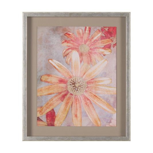 Mercana - Subtle Florals II by Mercana Studio a Hand Embelished Textured Framed Art Print Matted under Glass - 15447 view 1