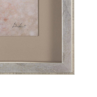 Mercana - Subtle Florals II by Mercana Studio a Hand Embelished Textured Framed Art Print Matted under Glass - 15447 view 3