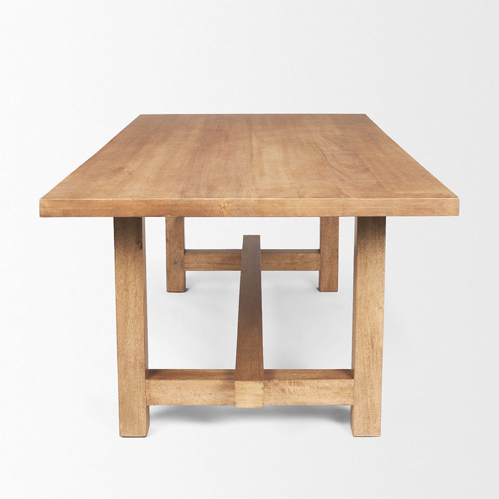 Mercana - Suke Rectangular Natural Wood Trestle Dining Table - 70872-AB view 3
