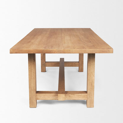 Mercana - Suke Rectangular Natural Wood Trestle Dining Table - 70872-AB view 3