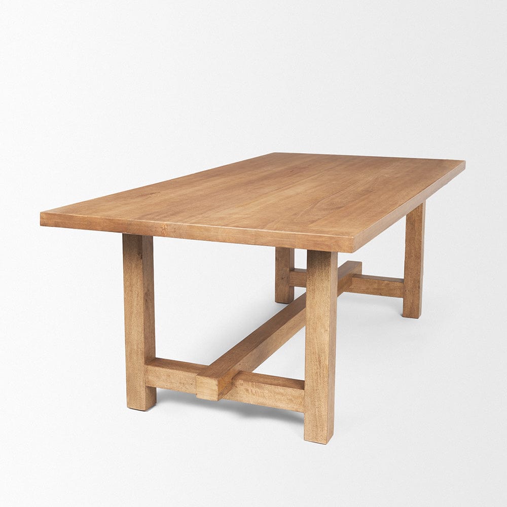 Mercana - Suke Rectangular Natural Wood Trestle Dining Table - 70872-AB view 4