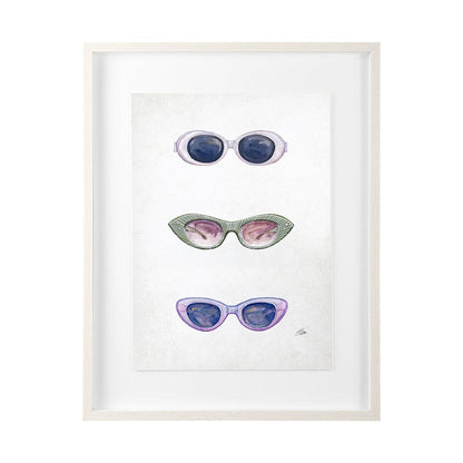 Mercana - Sunglass Collection I by Mercana Studio Hand Embellished Textured Framed Art Print Matted under Glas - 13955 view 1
