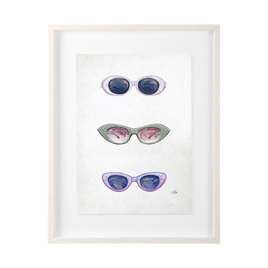 Mercana - Sunglass Collection I by Mercana Studio Hand Embellished Textured Framed Art Print Matted under Glas - 13955 view 1