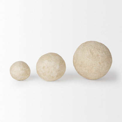 Mercana - Sunita Beige Paper Mache Orbs (Set of 3) - 70219 view 2