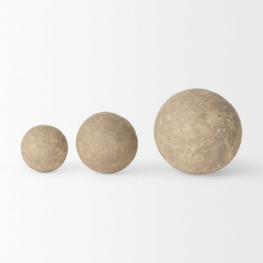 Mercana - Sunita Gray Paper Mache Orbs (Set of 3) - 70220 view 2