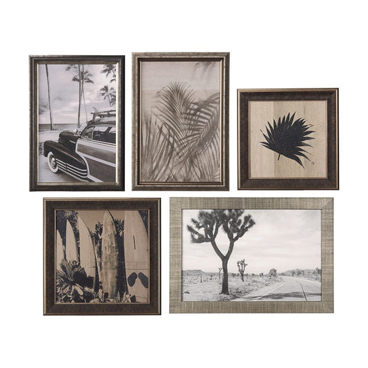 Mercana - Surf Fence by Mercana Studio a Hand Embellished Textured Framed Art Print - 14357 view 1