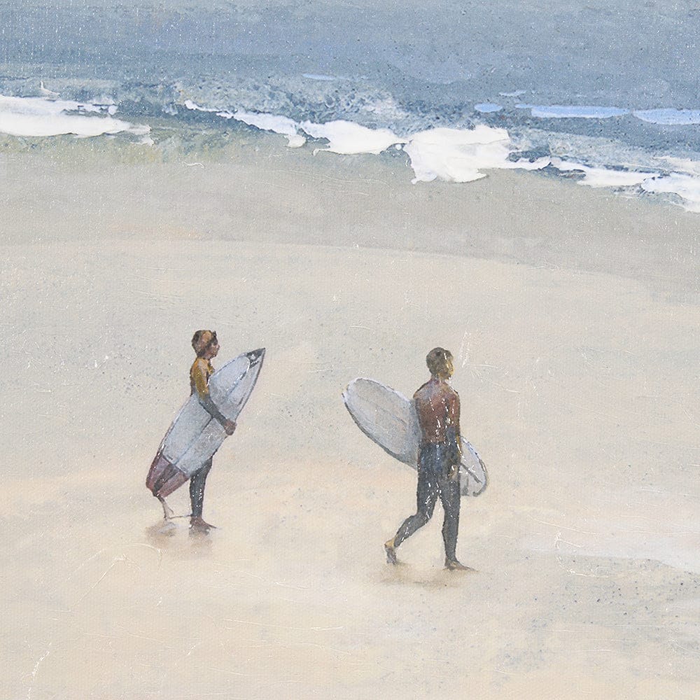 Mercana - Surfers and The Sea I by Mercana Studio a Hand Embellished Textured Framed Art Print - 15368 view 6