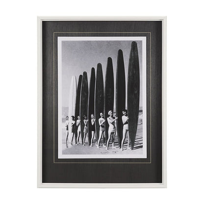 Mercana - Surfin' Gals by The Chelsea Collection Hand Embellished Textured Framed Art Photo Matted under Glass - 11552 view 1