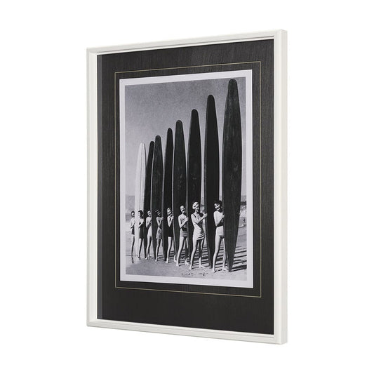 Mercana - Surfin' Gals by The Chelsea Collection Hand Embellished Textured Framed Art Photo Matted under Glass - 11552 view 2