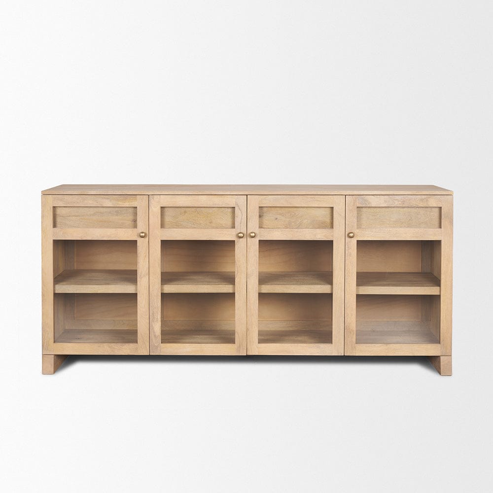 Mercana - Suri Light Brown Wood w/ Glass Doors Sideboard - 70826 view 2