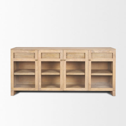 Mercana - Suri Light Brown Wood w/ Glass Doors Sideboard - 70826 view 2