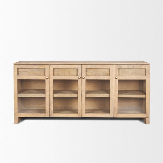 Mercana - Suri Light Brown Wood w/ Glass Doors Sideboard - 70826 view 2