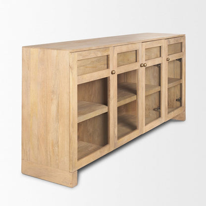Mercana - Suri Light Brown Wood w/ Glass Doors Sideboard - 70826 view 5