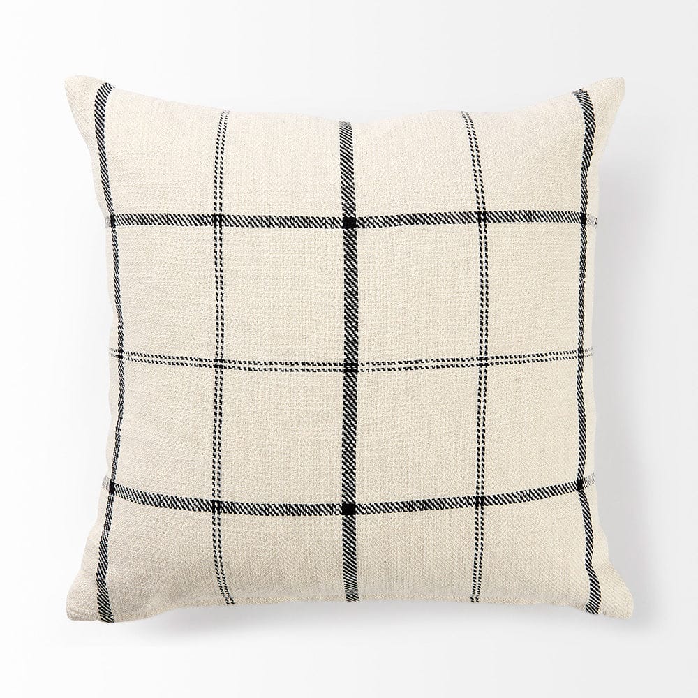 Mercana - Susan 18 x 18 Cream With Black Details Decorative Pillow Cover - 68874 view 9