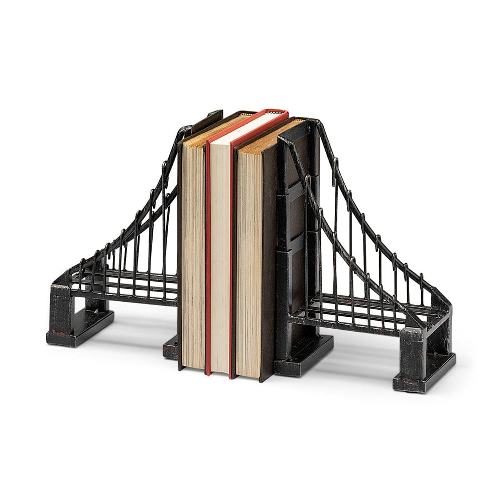 Mercana - Suspension 19L x 4W Brown Wrought Iron Suspension Bridge Bookends (Set of 2) - 57157 view 1