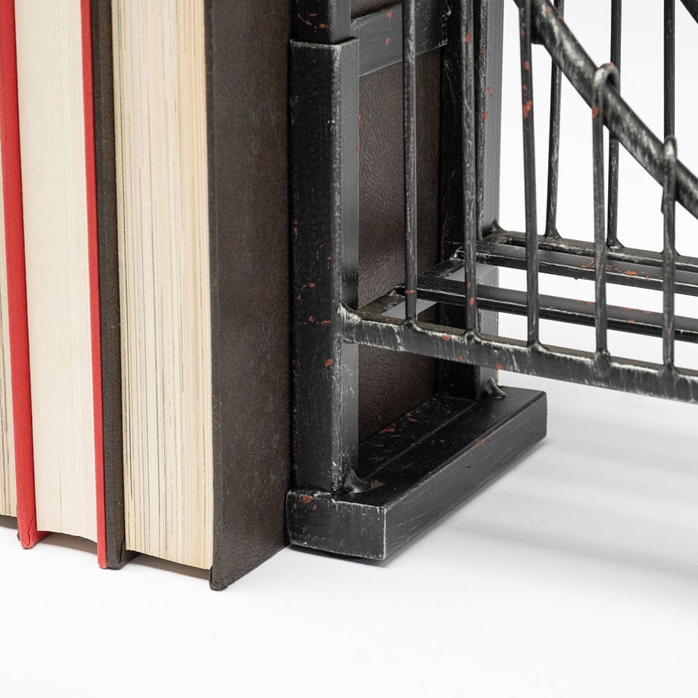 Mercana - Suspension 19L x 4W Brown Wrought Iron Suspension Bridge Bookends (Set of 2) - 57157 view 2