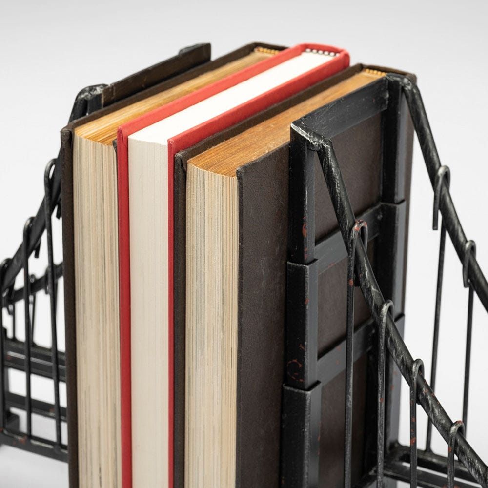 Mercana - Suspension 19L x 4W Brown Wrought Iron Suspension Bridge Bookends (Set of 2) - 57157 view 9