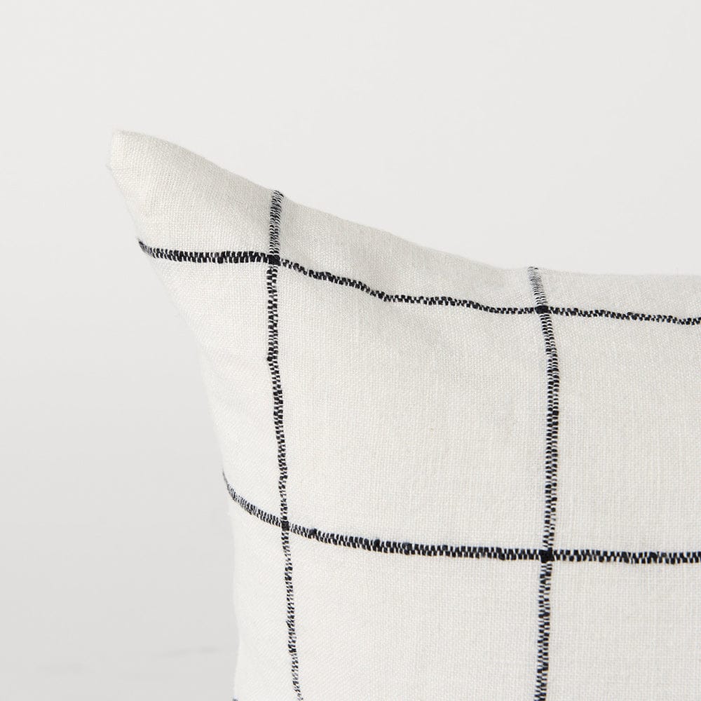 Mercana - Suzanne 14 x 26 White/Black Square Pattern Decorative Pillow Cover - 68876 view 7