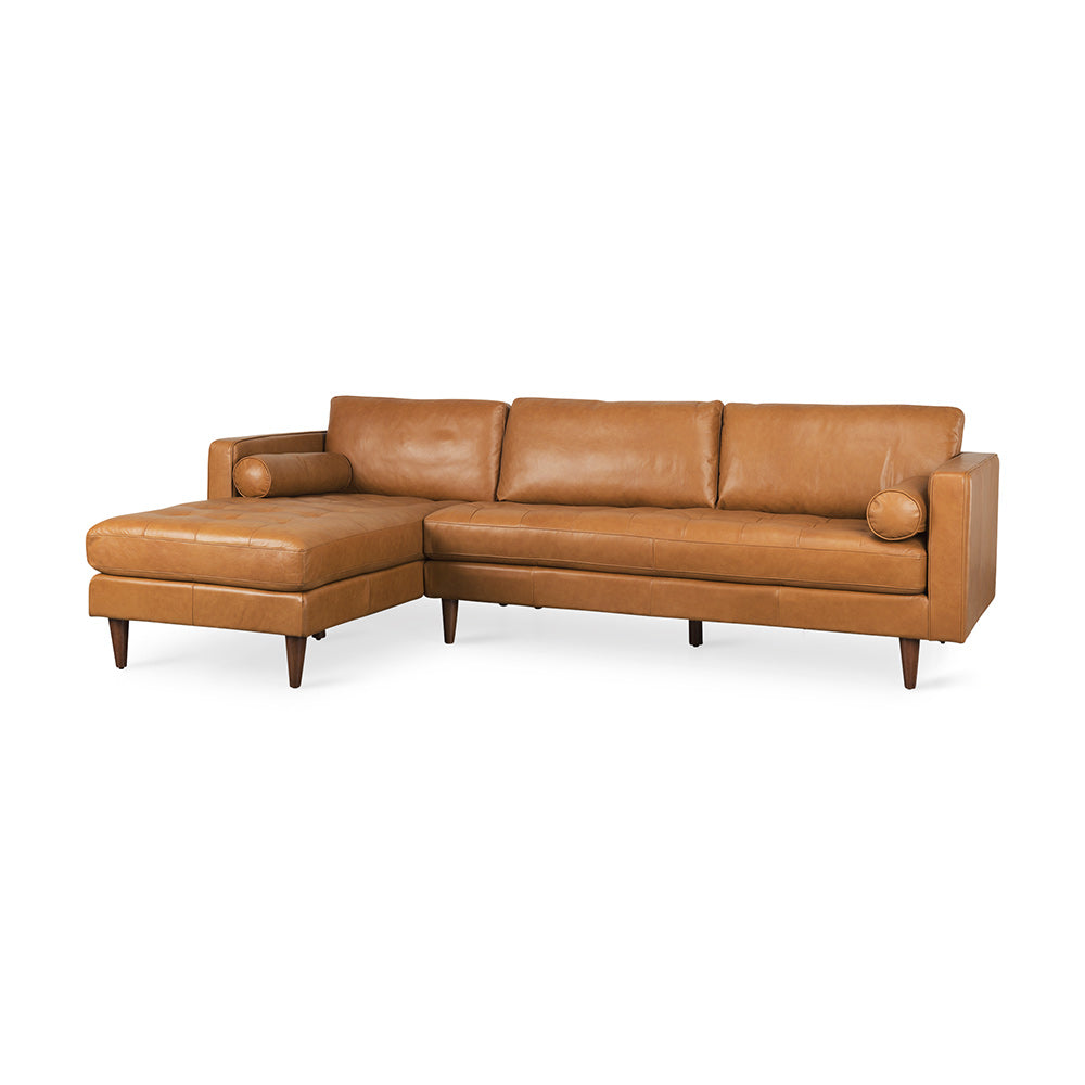 Mercana - Svend 111.4L x 68.0W x 33.9H Tan Leather Left Chaise Sectional Sofa - 69692-AB view 1
