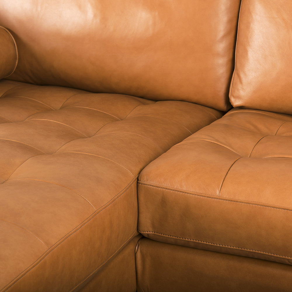 Mercana - Svend 111.4L x 68.0W x 33.9H Tan Leather Left Chaise Sectional Sofa - 69692-AB view 9