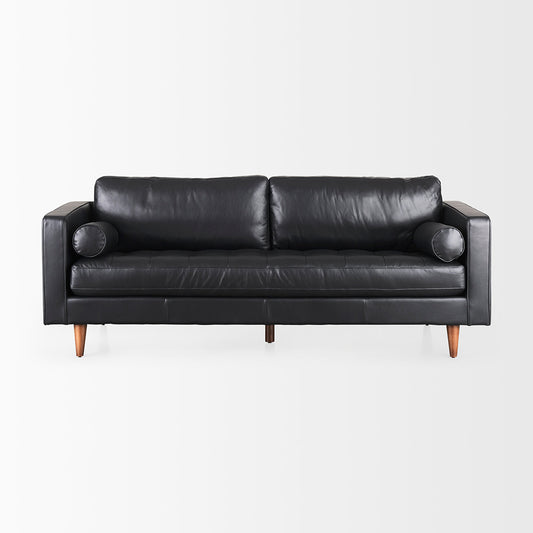 Mercana - Svend 88.0L x 38.0W x 34.0H Black Leather Sofa - 69641_CLOSEOUT view 2