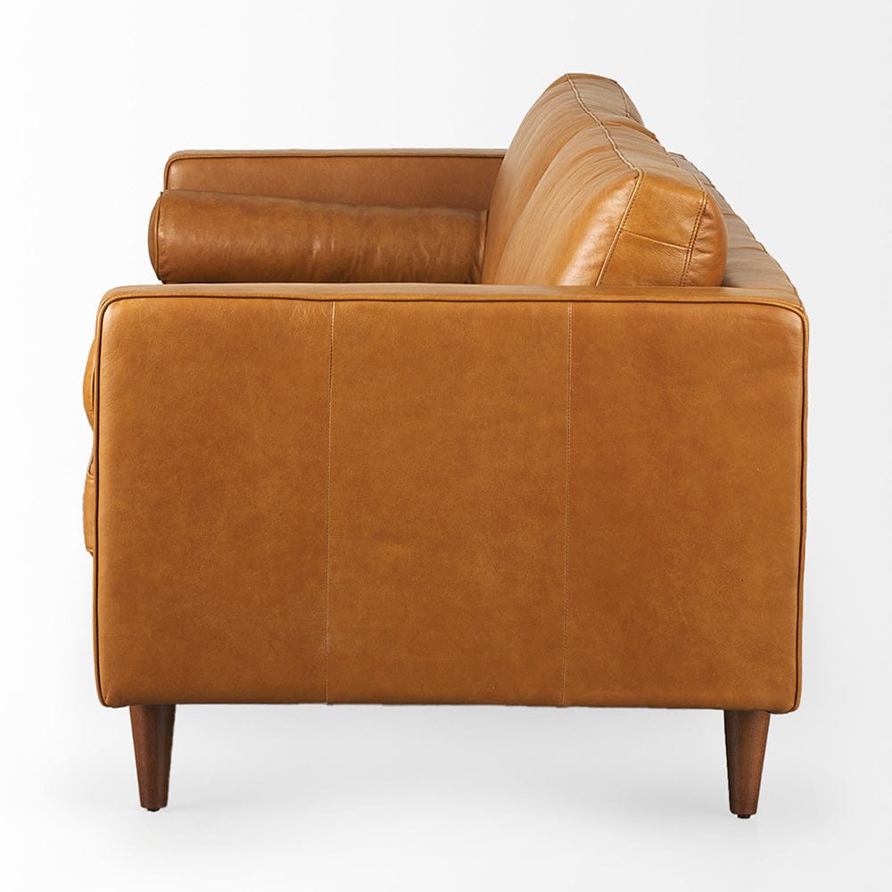 Mercana - Svend 88.0L x 38.0W x 34.0H Tan Leather Sofa - 69639 view 3