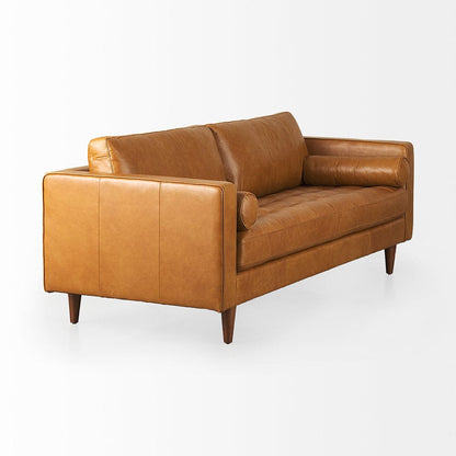 Mercana - Svend 88.0L x 38.0W x 34.0H Tan Leather Sofa - 69639 view 6