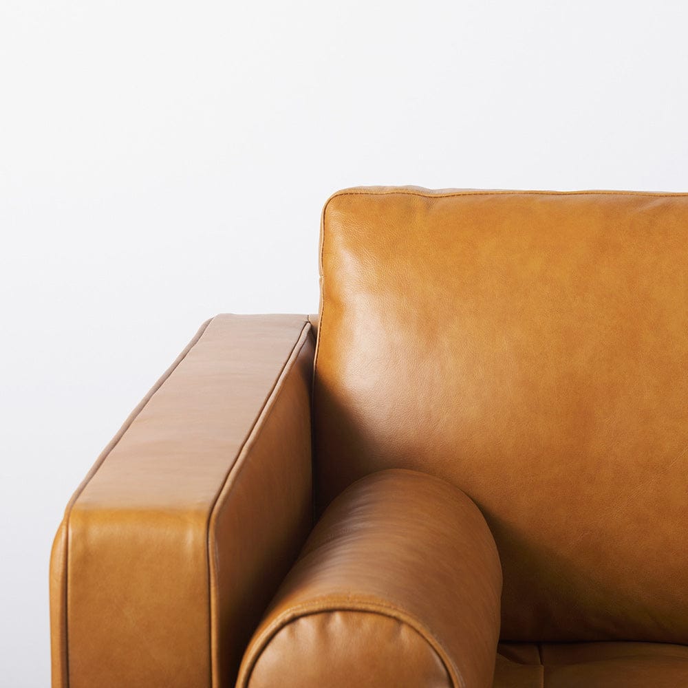 Mercana - Svend 88.0L x 38.0W x 34.0H Tan Leather Sofa - 69639 view 7