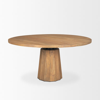 Mercana - Swanson 60" Light Brown Wood Round Pedestal Dining Table - 70865-AB view 2
