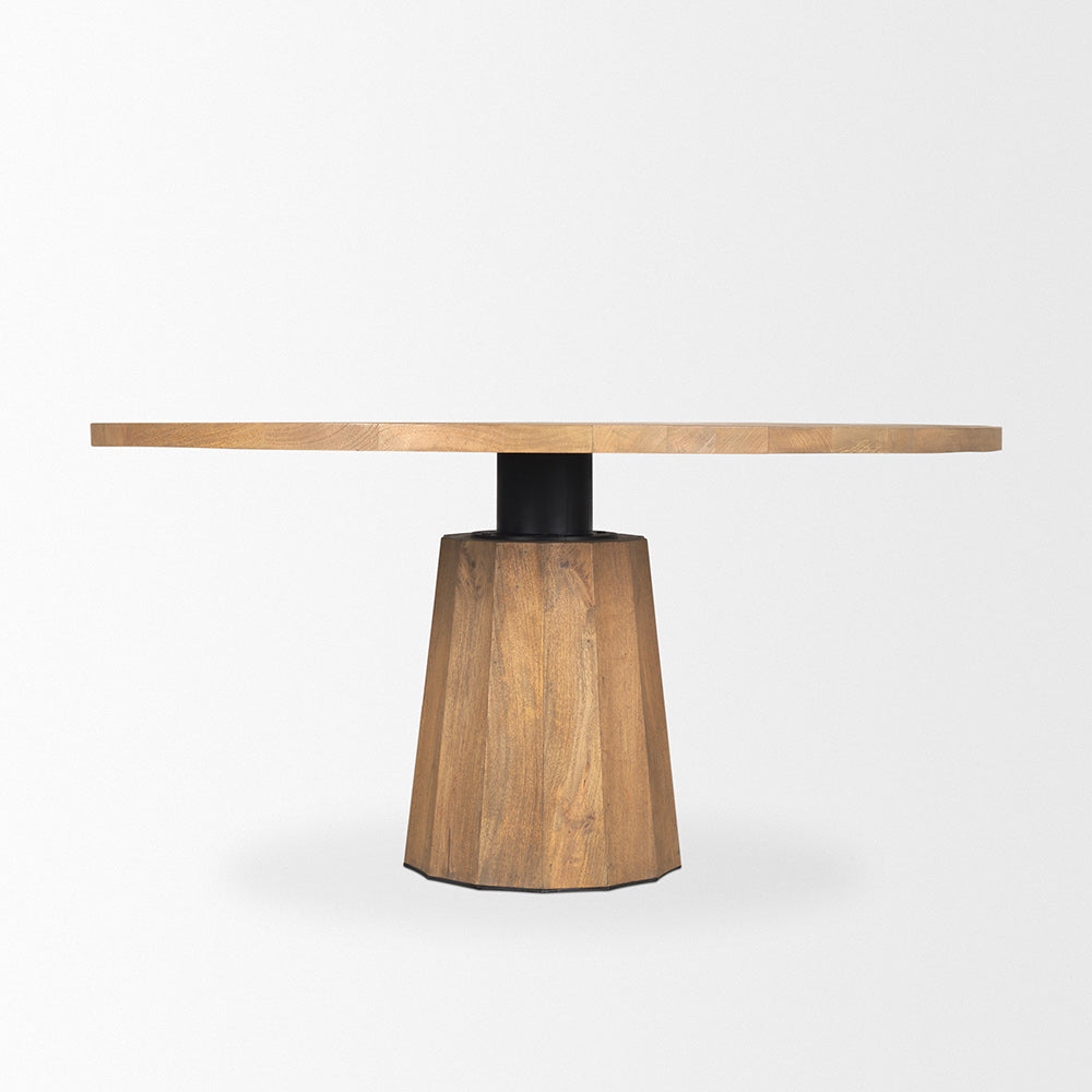 Mercana - Swanson 60" Light Brown Wood Round Pedestal Dining Table - 70865-AB view 3