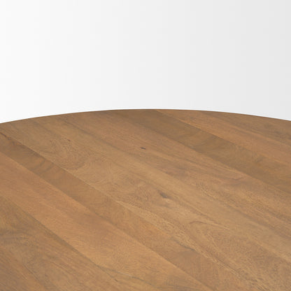 Mercana - Swanson 60" Light Brown Wood Round Pedestal Dining Table - 70865-AB view 4