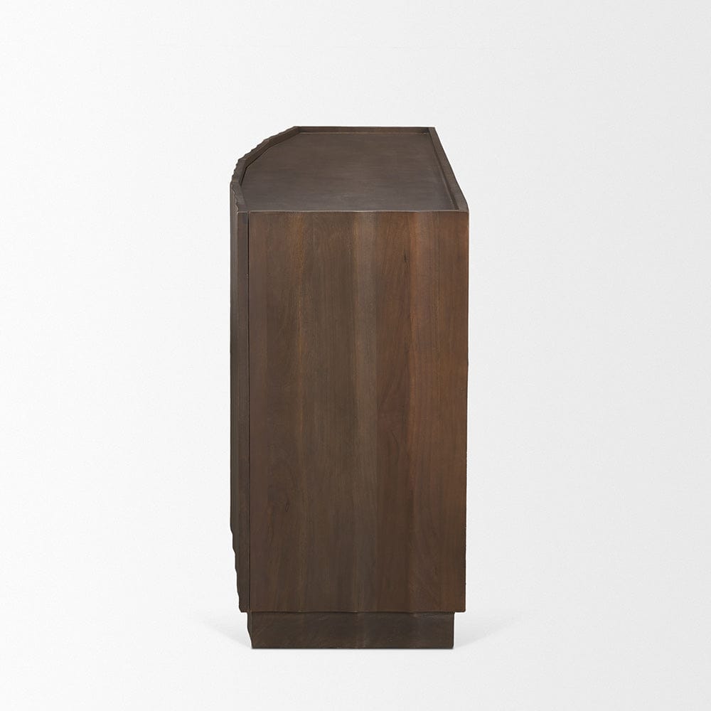 Mercana - Swanson Dark Brown Wooden Scalloped Sideboard - 71007 view 3