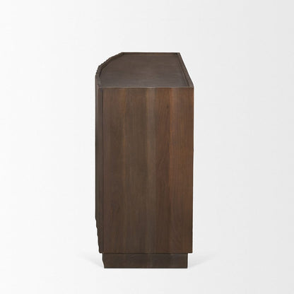 Mercana - Swanson Dark Brown Wooden Scalloped Sideboard - 71007 view 3