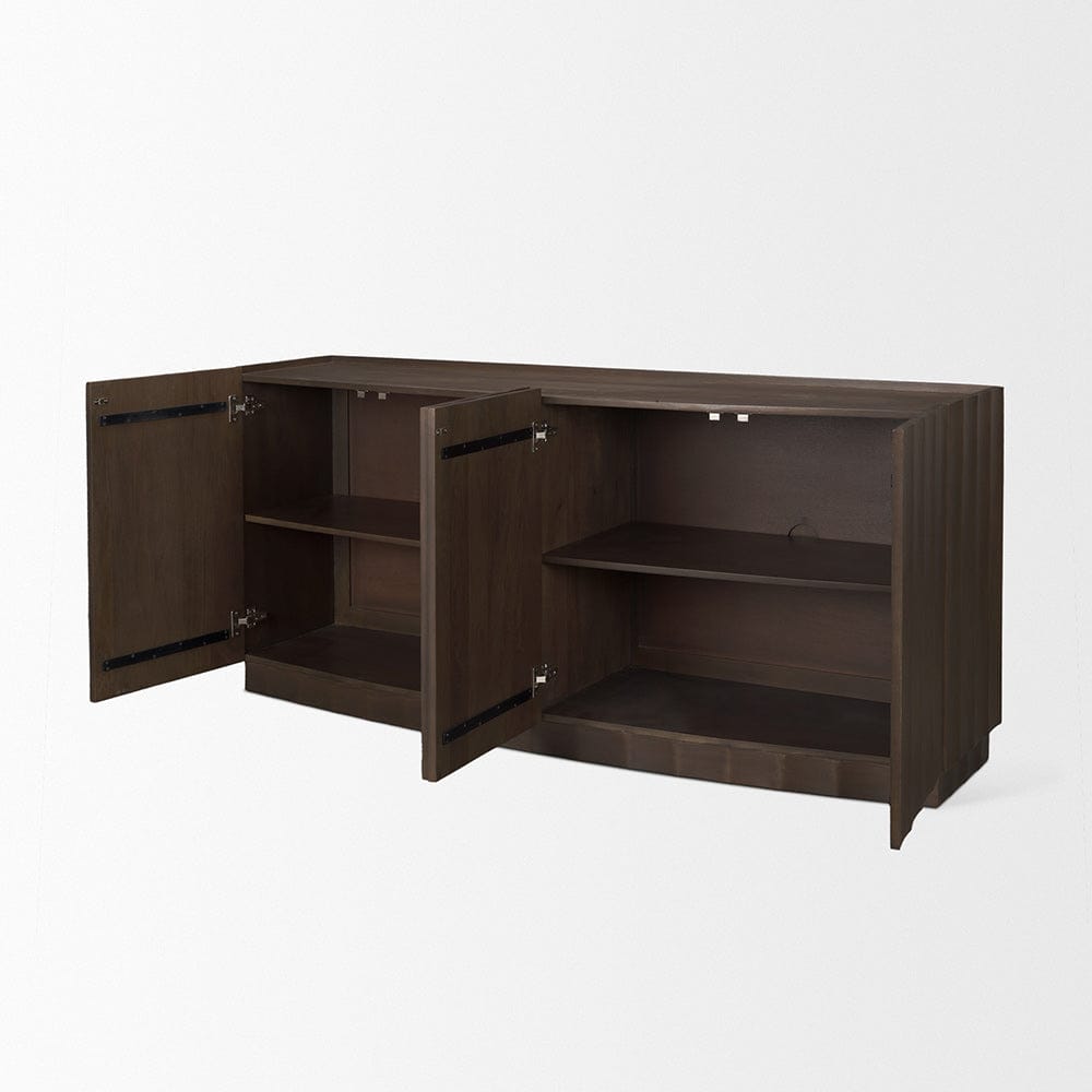 Mercana - Swanson Dark Brown Wooden Scalloped Sideboard - 71007 view 6