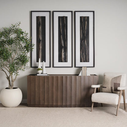 Mercana - Swanson Dark Brown Wooden Scalloped Sideboard - 71007 view 12