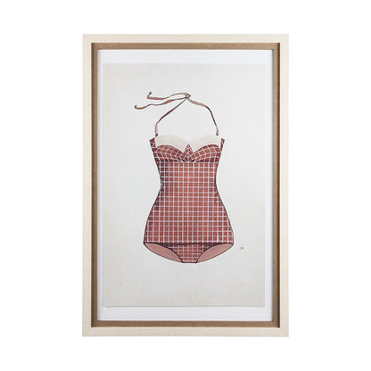 Mercana - Swimsuit Pink by Mercana Studio a Hand Embellished Textured Framed Art Print Matted under Glass - 13925 view 1