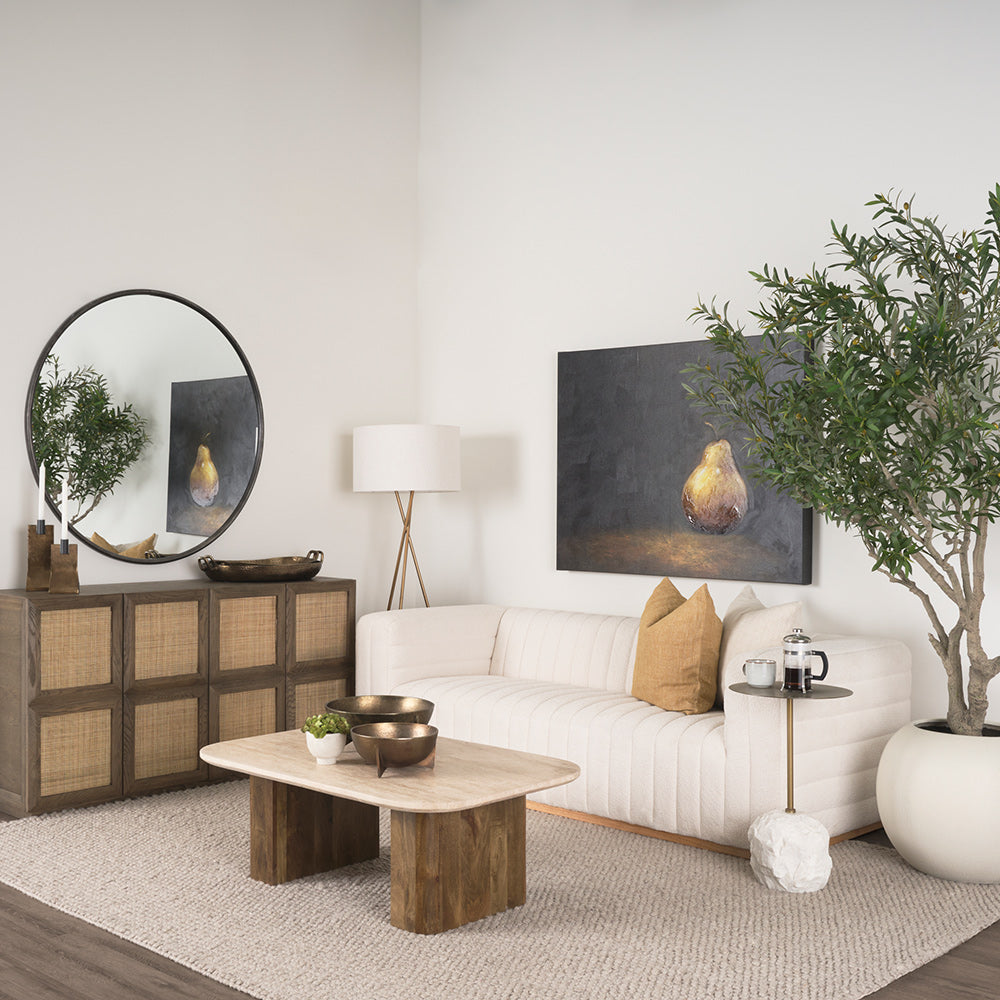 Mercana - Symona Travertine and Mango Wood Rectangle Coffee Table - 70880-AB view 9