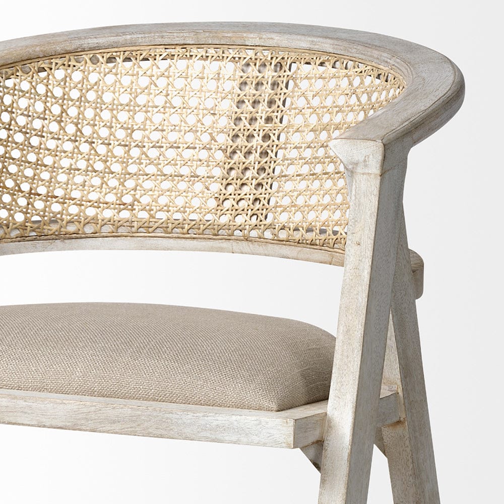 Mercana - Tabitha 26.75" Seat Height Beige Fabric/Rattan Seat Blonde Wood Frame Counter Stool - 68496 view 6