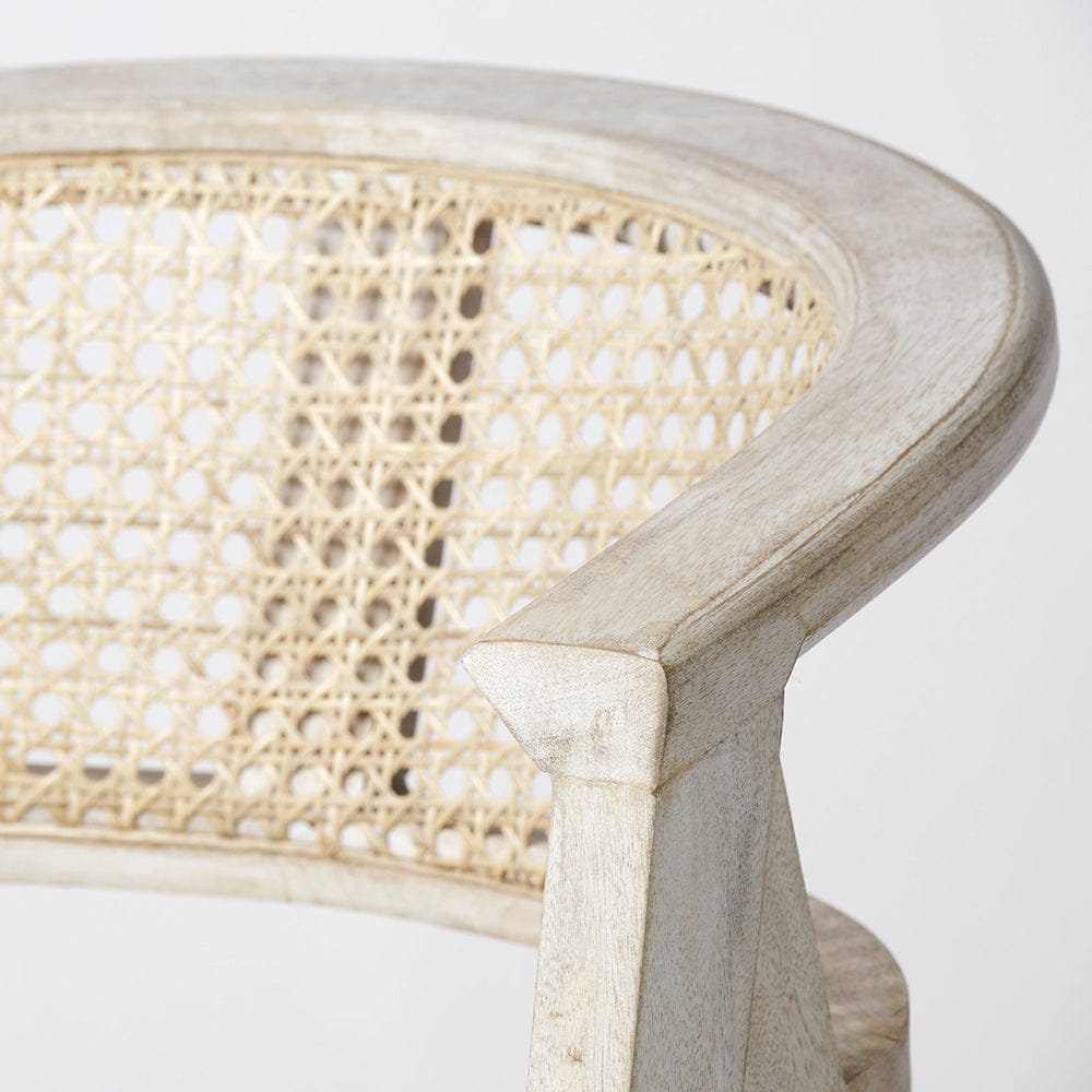 Mercana - Tabitha 26.75" Seat Height Beige Fabric/Rattan Seat Blonde Wood Frame Counter Stool - 68496 view 7