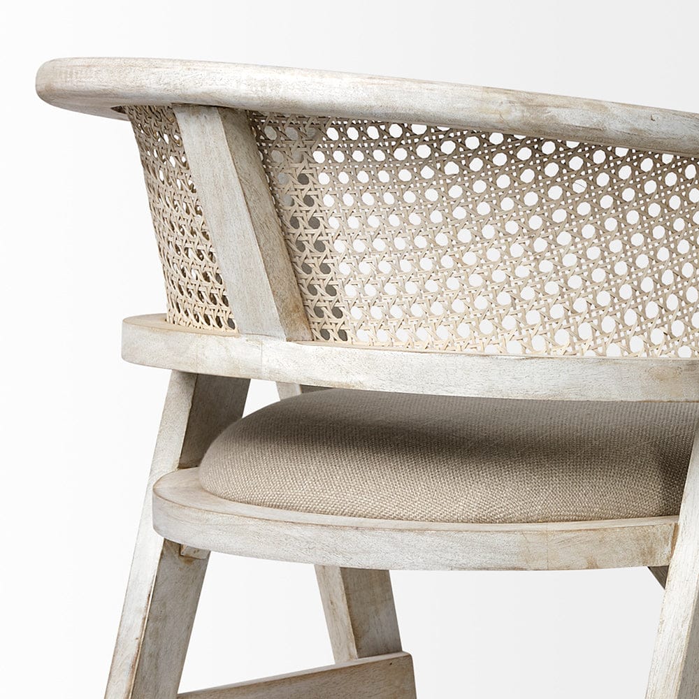 Mercana - Tabitha 30.75" Seat Height Beige Fabric/Rattan Seat Blonde Wood Frame Bar Stool - 68497 view 6