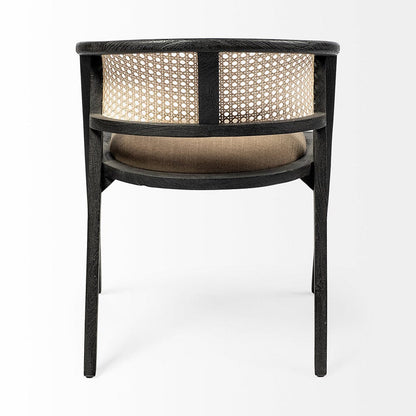 Mercana - Tabitha I Black Wooden Frame Linen Wrap Seat Dining Chair - 68495 view 4