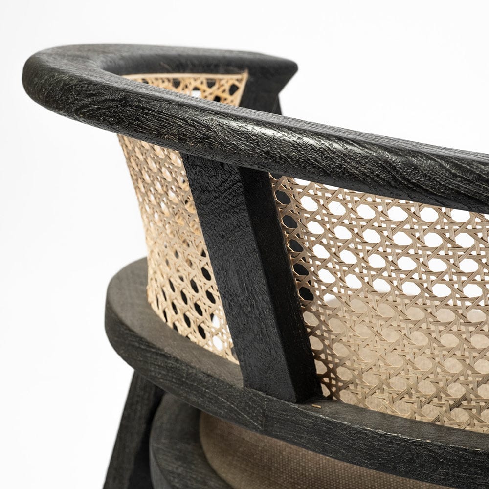 Mercana - Tabitha I Black Wooden Frame Linen Wrap Seat Dining Chair - 68495 view 9