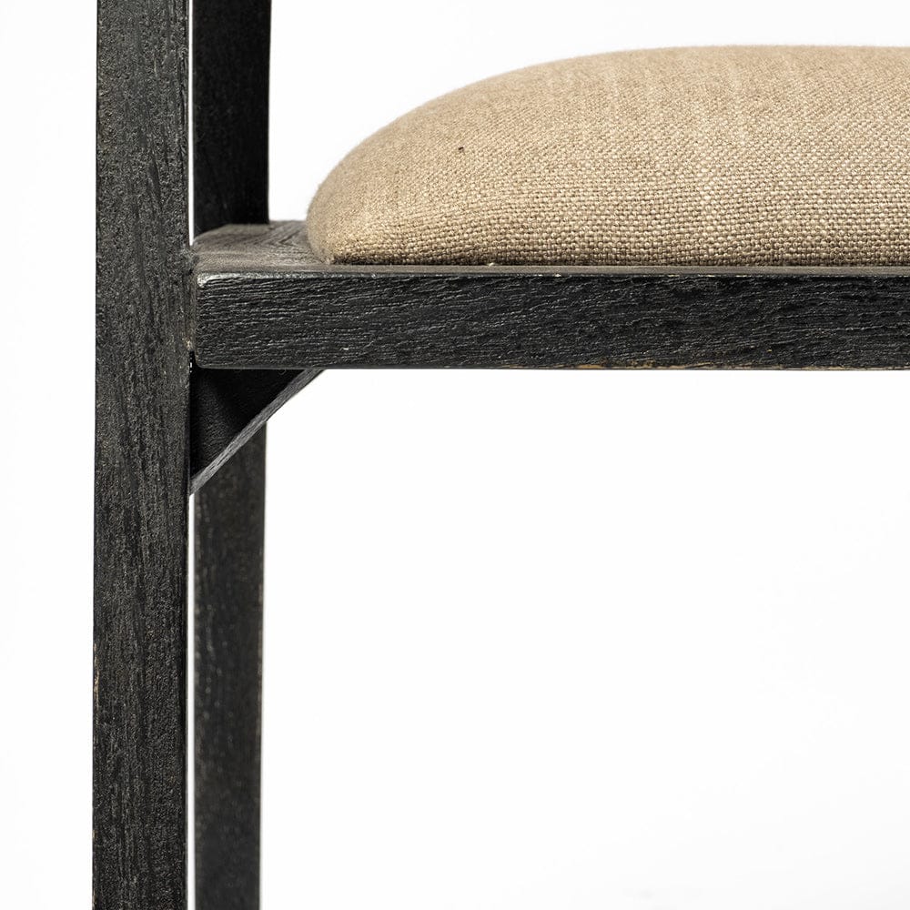 Mercana - Tabitha I Black Wooden Frame Linen Wrap Seat Dining Chair - 68495 view 10