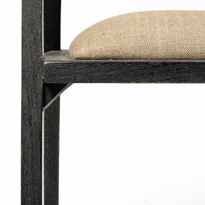 Mercana - Tabitha I Black Wooden Frame Linen Wrap Seat Dining Chair - 68495 view 10