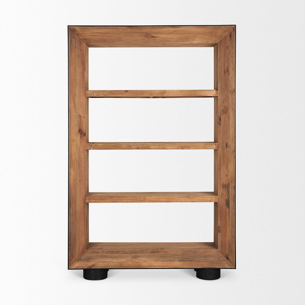 Mercana - Tabor Natural Wood w/ Black Oak Frame Bookcase - 70895 view 2